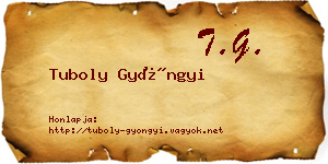 Tuboly Gyöngyi névjegykártya